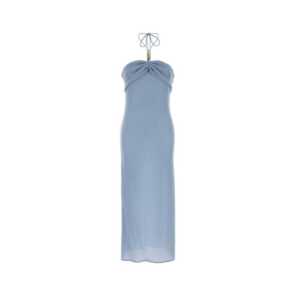 Magda Butrym Women Light Blue Stretch Lyocell Blend Dress